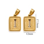 Gold color / 1 Piece Simple Fashionable Style Square Letter I Shape Titanium Steel  Gold Color Unisex Pendant Picture9